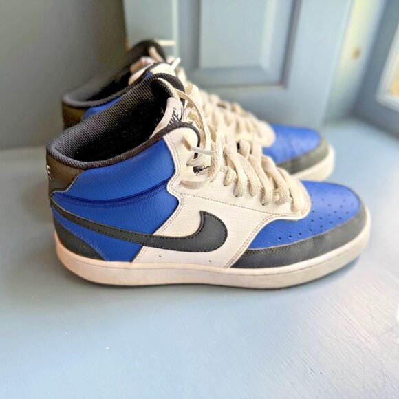 Nike Court Vision Mid Next Nature AF White Blue FQ8740-480 Mens Size 9 - Picture 2 of 8